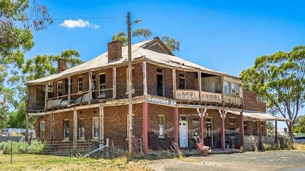 Facade of a country pub in a small hill town